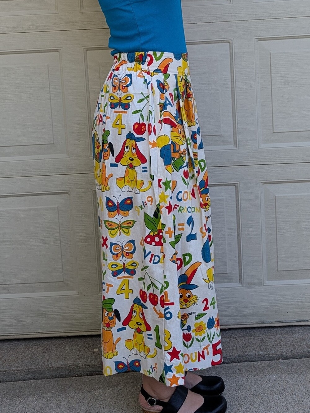 WIDE LEG PANTS made from VINTAGE CURTAINS S - Picture 4 of 11